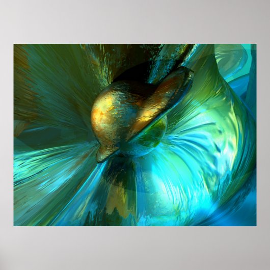 Abstract Poster Jade Flower (Voorkant)