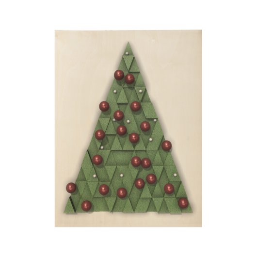 Abstract Poster met kerstbomen op hout (Voorkant)