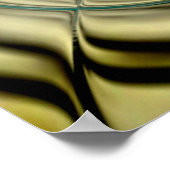 Abstract Poster Metaal Gold Blauwgroen glas (Hoek)