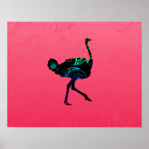 Abstract Poster Ostrich