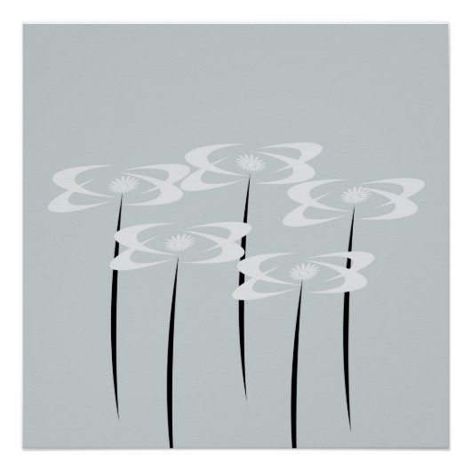 Abstract Poster Philadelphus Flowers (Voorkant)