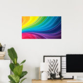 Abstract Poster regenboogdraden (Thuiskantoor)