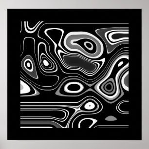 Abstract Poster Ultra Modern Black White