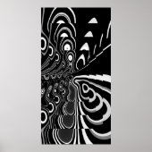 Abstract Poster Ultra Modern Black White Grey (Voorkant)
