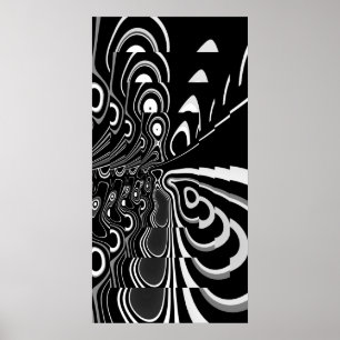 Abstract Poster Ultra Modern Black White Grey