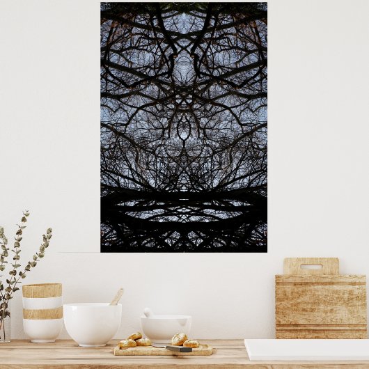Abstract poster van boomvertakkingen (Keuken)