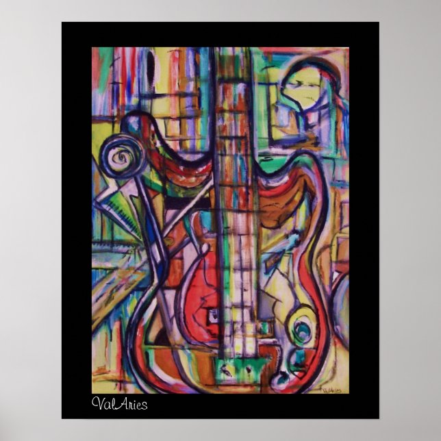 Abstract Poster van de Bass Guitar door ValAries (Voorkant)