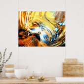 Abstract Poster van glasgolf (Keuken)