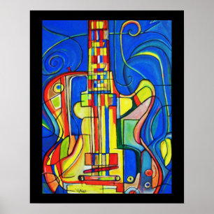 Abstract Poster van Guitar door ValAries