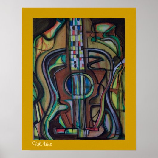Abstract Poster van Guitar door ValAries (Voorkant)