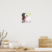 Abstract Poster van het gezicht van de vrouw (Keuken)