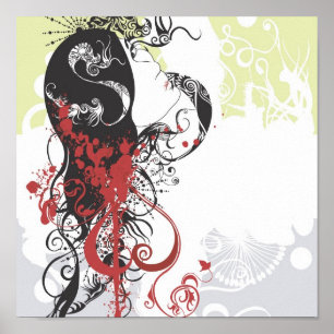 Abstract Poster van het gezicht van de vrouw