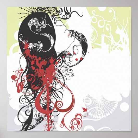 Abstract Poster van het gezicht van de vrouw (Voorkant)