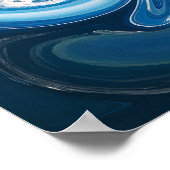 Abstract Poster voor blauw en vloeibaar wit (Hoek)