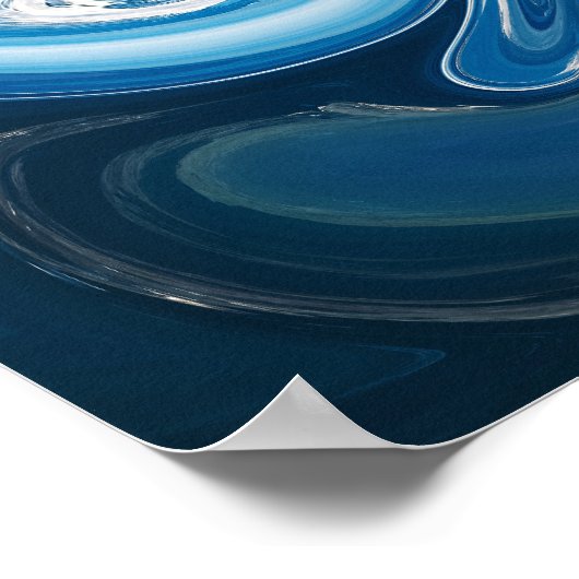 Abstract Poster voor blauw en vloeibaar wit (Hoek)