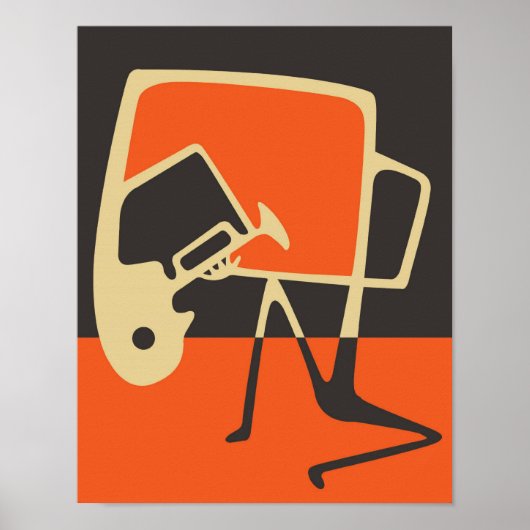 Abstract Poster voor Blues & Jazz Saxophone (Voorkant)