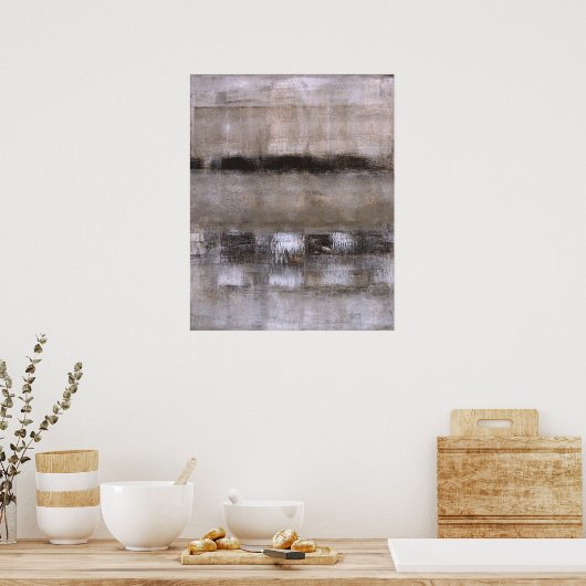 Abstract Poster voor bruin en beige (Keuken)