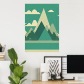 Abstract Poster voor de noordse muur (Thuiskantoor)