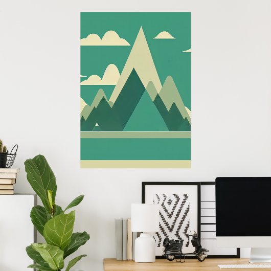 Abstract Poster voor de noordse muur (Thuiskantoor)