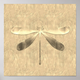 Abstract Poster voor gouddragonfly-collage