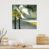 Abstract Poster voor grijze eilanden/afdrukken 24x (Keuken)