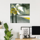 Abstract Poster voor grijze eilanden/afdrukken 24x (Thuiskantoor)