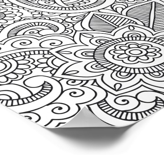 Abstract Poster voor paisleykleurige florale paisl (Hoek)