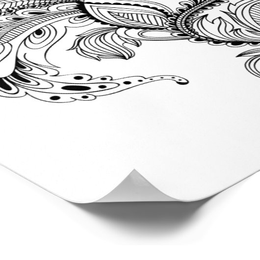 Abstract Poster voor paisleykleurige florale paisl (Hoek)