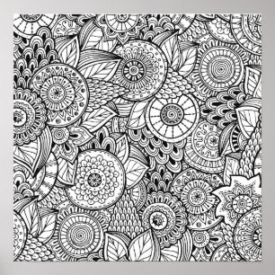 Abstract Poster voor paisleykleurige florale paisl