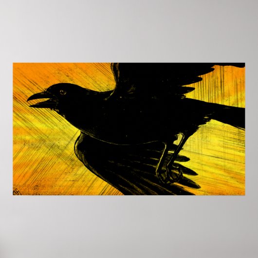Abstract Poster voor zwarte-crèmebeker (Voorkant)