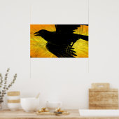 Abstract Poster voor zwarte-crèmebeker (Keuken)