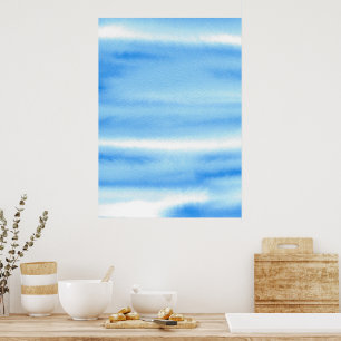 Abstract Poster Waterverf blauw luchtruim