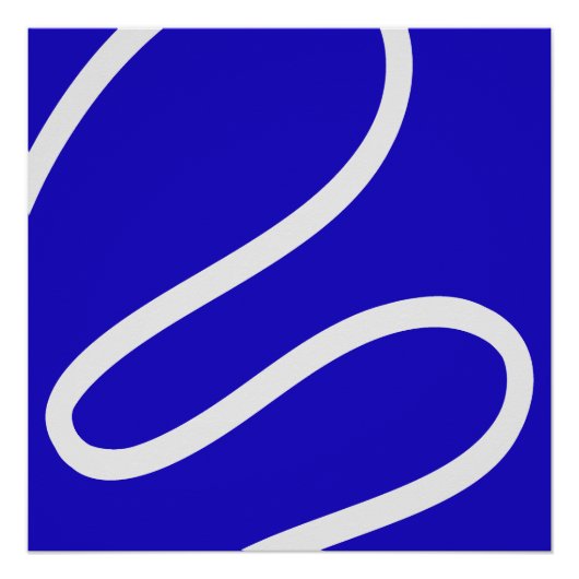 Abstract Poster – White Lines on Blue (Voorkant)