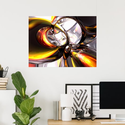 Abstract Poster zonder roekeloosheid (Thuiskantoor)