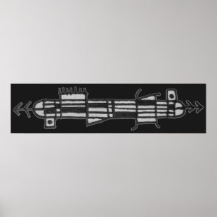 Abstract potlood schetsmatige compositie poster