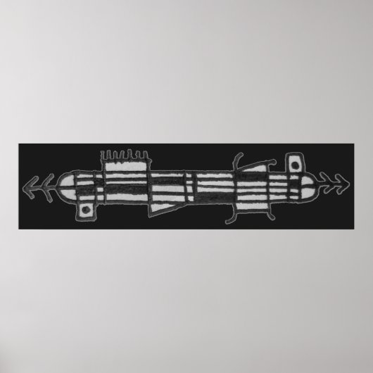 Abstract potlood schetsmatige compositie poster (Voorkant)