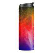Abstract powder splatted background, Freeze motion Thermosbeker (Gedraaid links)