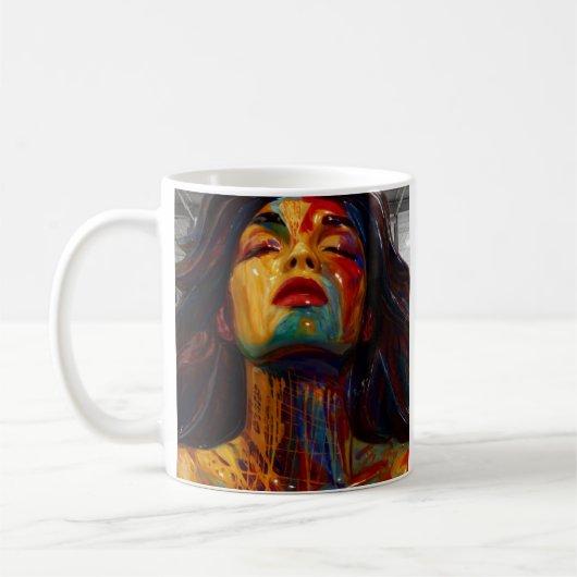 Abstract Power Portrait Koffiemok (Links)