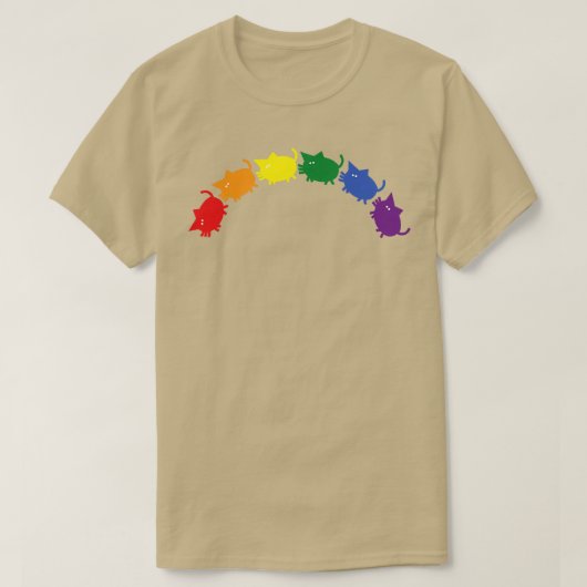 Abstract Pride Kitty Cats Rainbow T-shirt (Design voorkant)