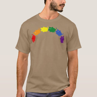 Abstract Pride Kitty Cats Rainbow T-shirt