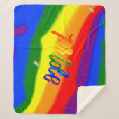 Abstract Pride Regenboog Sherpa Deken (Voorkant)
