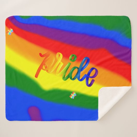 Abstract Pride Regenboog Sherpa Deken (Voorkant (horizontaal))