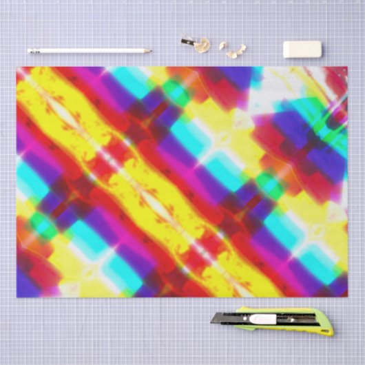 Abstract primair regenboogweefselpapier van Popart Tissuepapier (Craft)