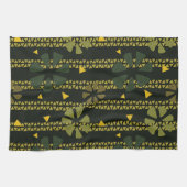 Abstract Print Bruin Groen Gestreept Theedoek (Horizontaal)