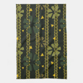 Abstract Print Bruin Groen Gestreept Theedoek (Verticaal)