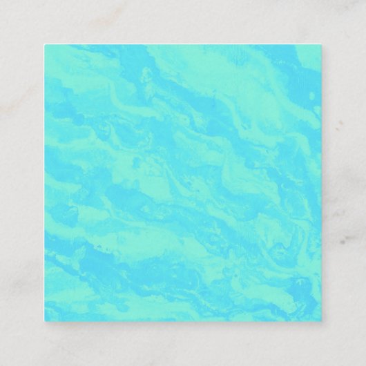 Abstract Print Seafoam Groene Oorbellen Display Ka Vierkante Visitekaartje (Achterkant)