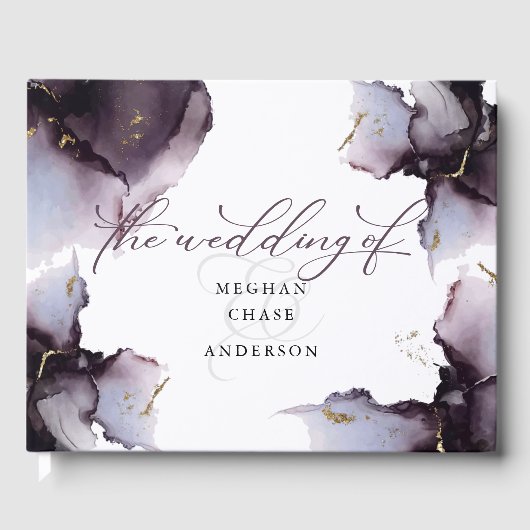 Abstract proefboek Amethyst Geode Guest Gastenboek (Voorkant)