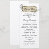 Abstract programma Floral Wedding Programmakaart (Voorkant / Achterkant)