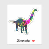 Abstract Psychedelic Dinosaur Brontosaurus Sticker (Vel)