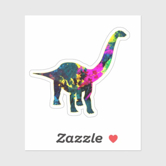 Abstract Psychedelic Dinosaur Brontosaurus Sticker (Vel)